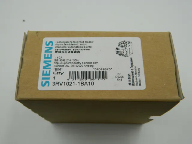 1x Siemens 3RV1021-1BA10 Motorschütz Leistungsschalter Circuit Breaker