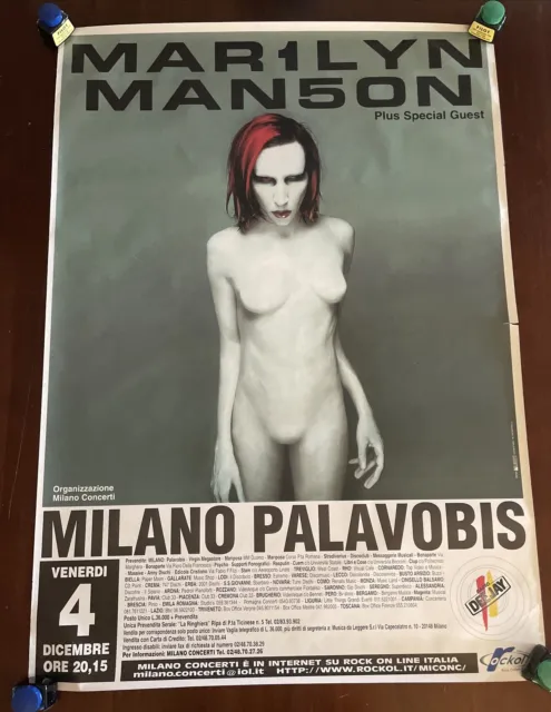 Marilyn Manson 1998 Concert Milan Italy Mechanical Animals Very Rare Promo 39x27