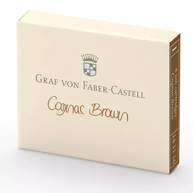 Graf von Faber-Castell, Tintenpatrone, 6x, Cognac Brown