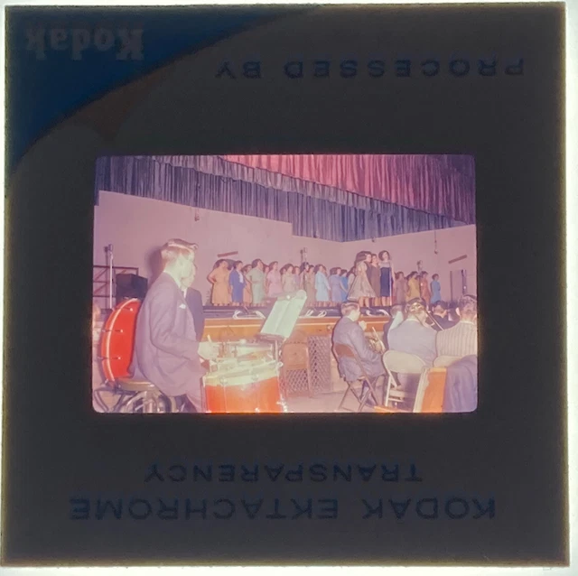 Vintage Photo Film Slide Band Misic Choir Drummer 1962