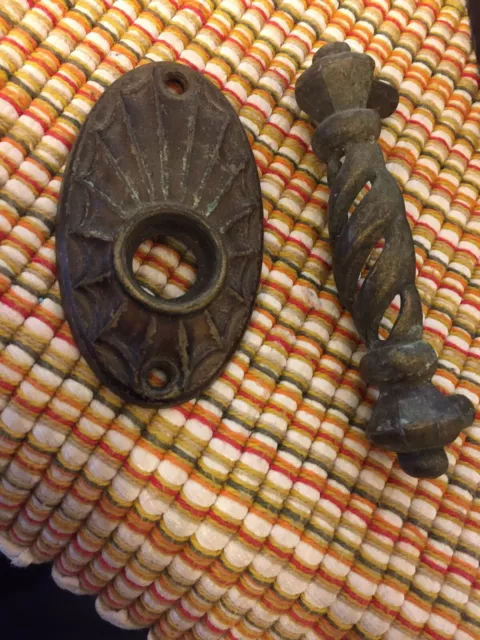 Antique Vintage Door Latch Handle and Hardware, Door Pull Brass