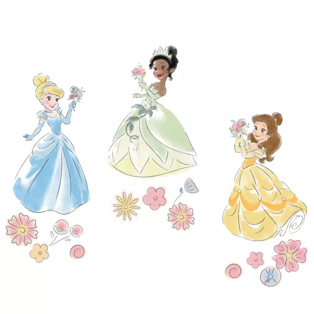 Lambs & Ivy Disney Princesses Wall Decals/Stickers - Belle/Tiana/Cinderella