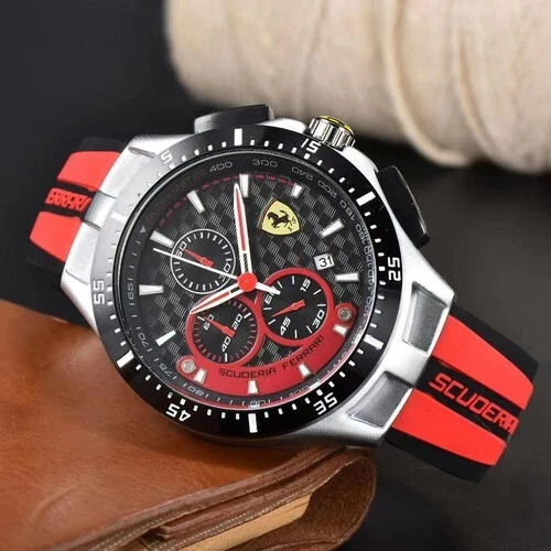 Ferrari Men's 0830159 Lap-Time Black and Red Watch FERRARI