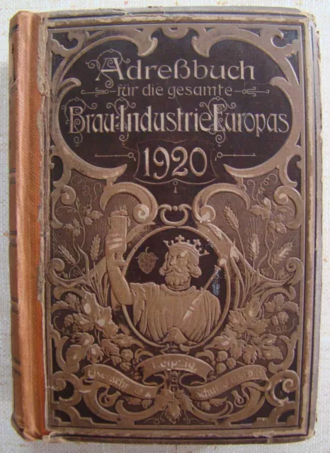 altes Brauerei Adressbuch von 1920 , Verlag von Eisenschmidt & Schulze