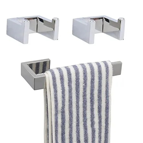 Bathroom Hardware Set 9 Inch Hand Towel Bar and Towel Robe Hook Thicken 304 S...