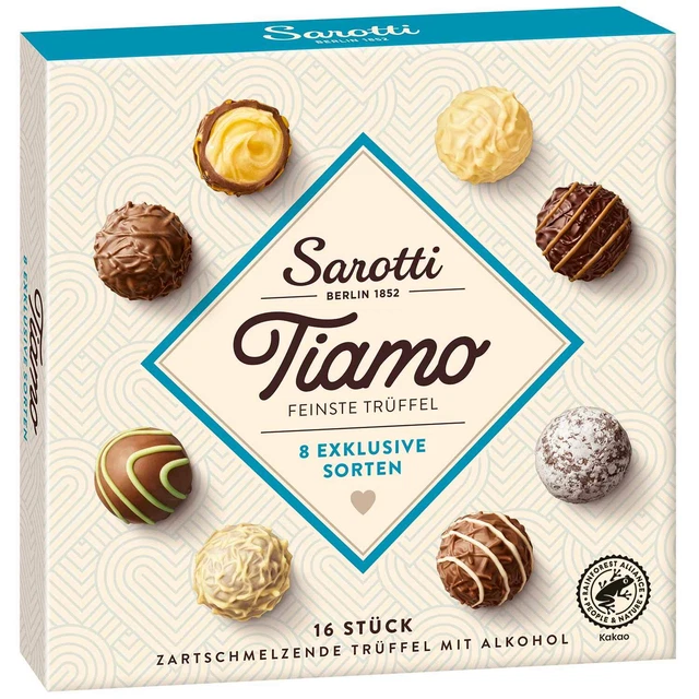 Sarotti Tiamo tartufi più pregiati 2x200g cioccolatini regalo NUOVO MHD 1/24
