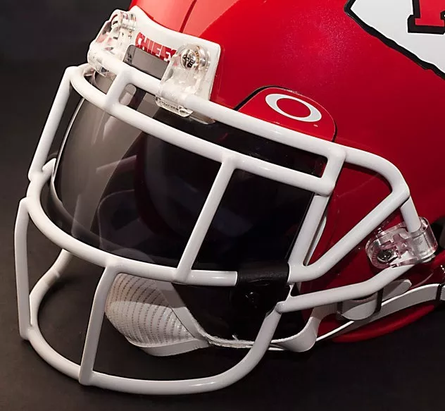 KANSAS CITY CHIEFS NFL Schutt EGOP Football Helmet Facemask/Faceguard (WHITE)