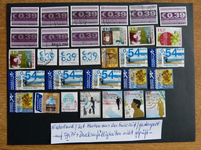 Niederlande Lot Marken aus der Eurozeit   gestempelt  (siehe Foto)