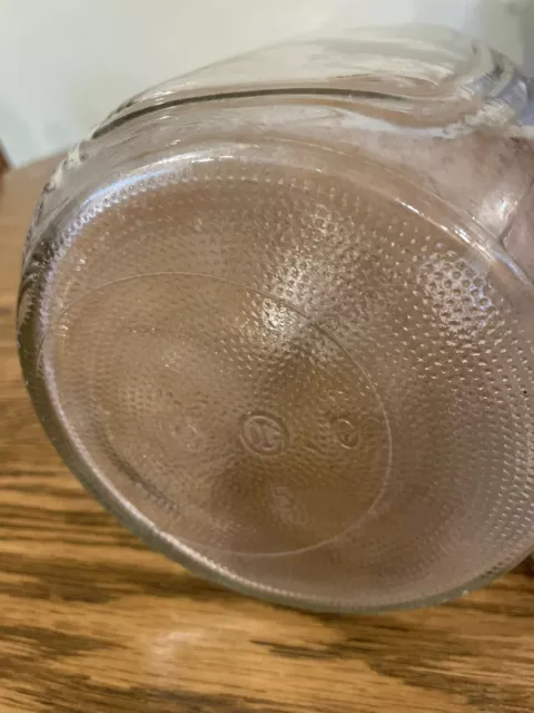 Vintage HAZEL ATLAS Ribbed Corners Clear Glass Hoosier Cabinet Jar w/Rusty Lid 6