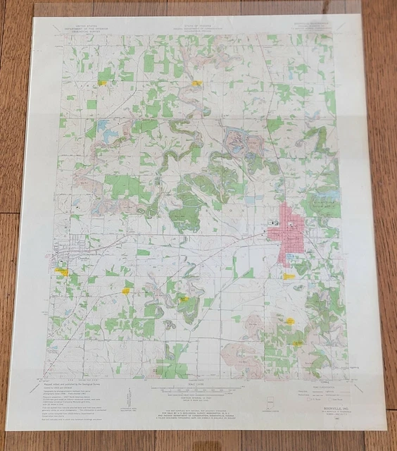 VINTAGE 1961 TOPO Map Lynville Boonville IN Warrick County Indiana