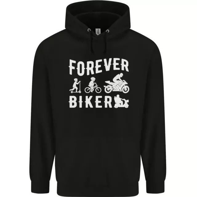 Motorbike Motorcycle Forever Biker Mens 80% Cotton Hoodie