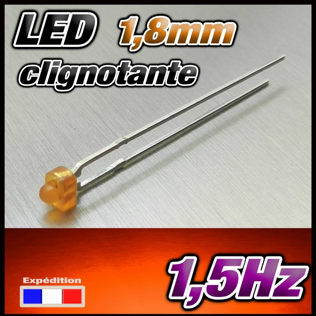 Acheter Led Canon Long 2mm Clignotante Orange à Câbler - Par Sachet De 10 - Au Pays Des Leds