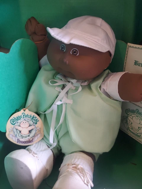 Vintage 1985 Preemie CABBAGE PATCH KIDS Boy No Hair Brown eyes Willie Samuel