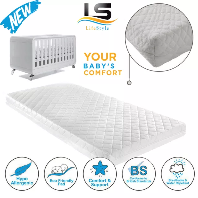 COT BED FOAM MATTRESS BREATHABLE MATTRES FOR KIDS COT BED Available ALL SIZES