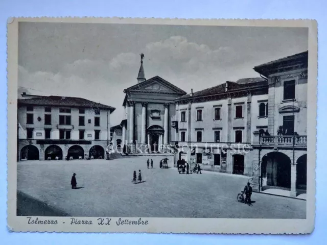 TOLMEZZO Piazza XX settembre animata Udine vecchia cartolina