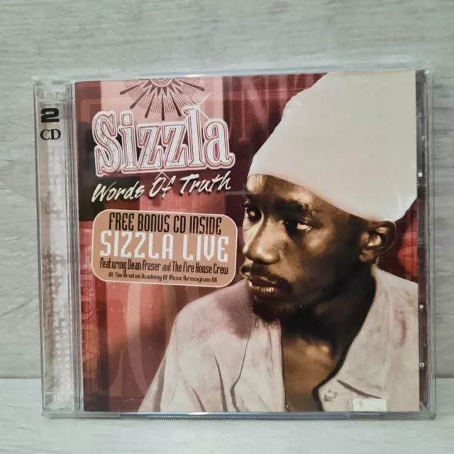 Sizzla - Words of Truth - CD - 2000 VP Records - Bonus Disc Sizzla Live - VGC