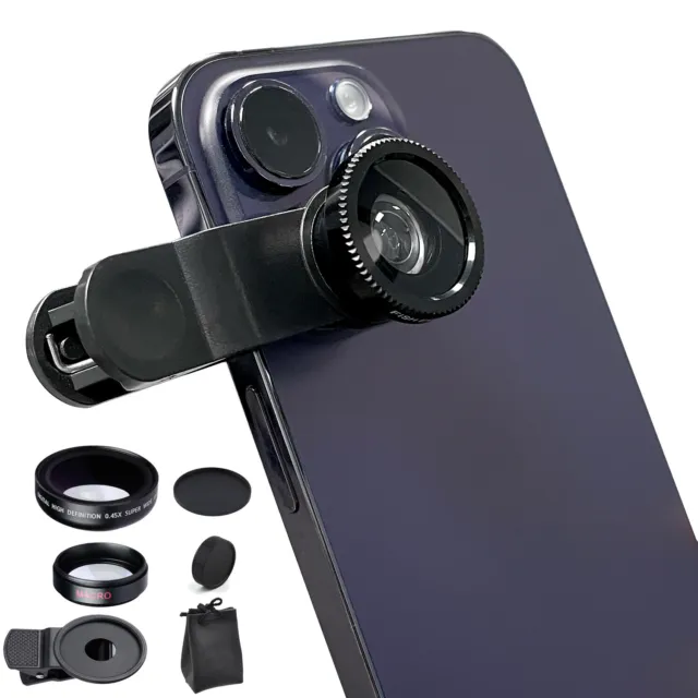 3 in 1 Cell Phone Camera Lens Kit Macro Wide Angle for iPhone Android Smartphone