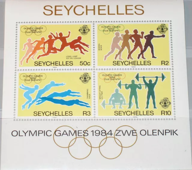 SEYCHELLES SEYCHELLEN 1984 Block 24 S/S 550a Olympics Los Angeles Boxing MNH