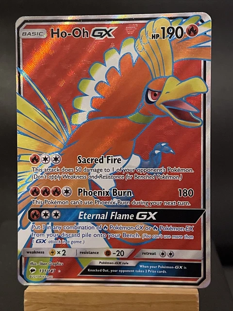 Pokemon Card Ho-Oh GX 131/147 Sun Moon Burning Shadows Full Art Holo LP