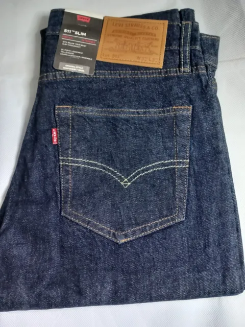 MENS DARK BLUE Levis 511 Straight Leg Jeans - W38 L32 - FREE P&P £29.99 -  PicClick UK
