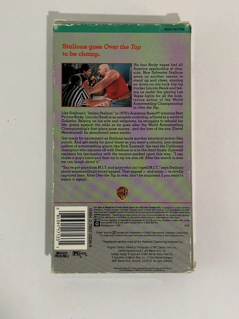 OVER THE TOP (VHS, 1987) Sylvester Stallone Rare Action Arm Wrestling ...