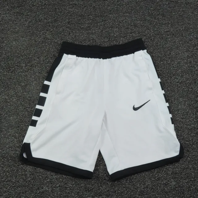 Nike Shorts Youth Medium White & Black Dri-Fit Running Workout Breathable Boys
