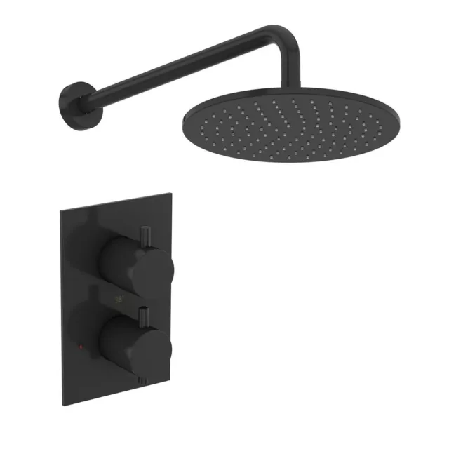 Mode Black Contemporary Square Concealed mixer shower