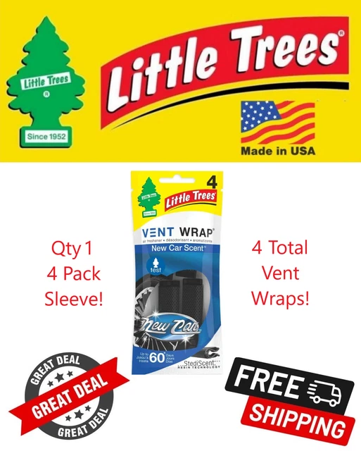 Little Trees Vent Wrap New Car Scent Air Freshener for Car & Home - 4 Pack!