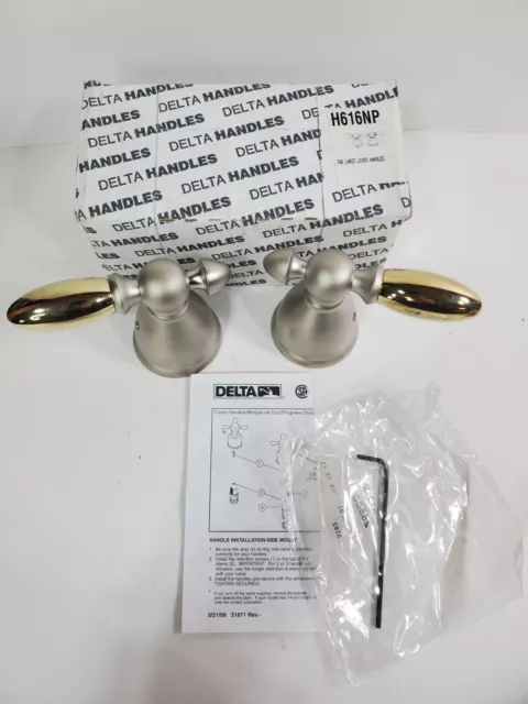 Delta H616NP Two Large Lever Handles H616 Nickel Plated Brass Victorian Roman 2