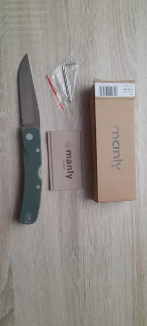 Manly Peak Military Green D2 Taschenmesser Zweihand G10 Bushcraft