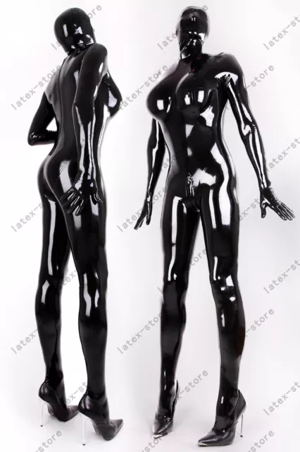 731 Latex Gummi Rubber full Catsuit cup bodysuit mask hood customized 0.4mm