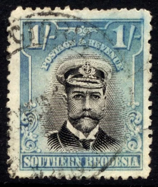 Southern Rhodesia SG 10 Cat £13 1s.6d. Black & Lght blue Fine Used Sea Captain