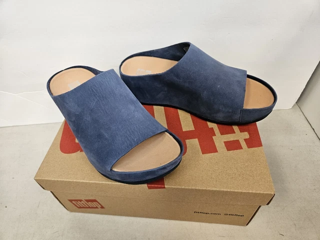Fitflop Shuv Nubuck Slides Midnight Navy US Womens 5 EY9-399-030