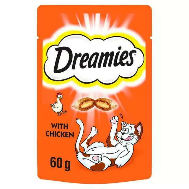 Dreamies Cat Treats 60g Pack Of 3 - Chicken Cheese Salmon