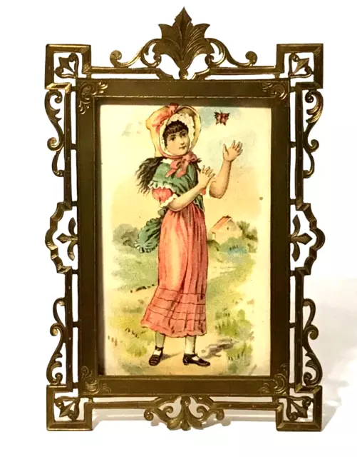 French Wandenberg Antique Gilded Brass Victorian Eastlake Style Picture Frame