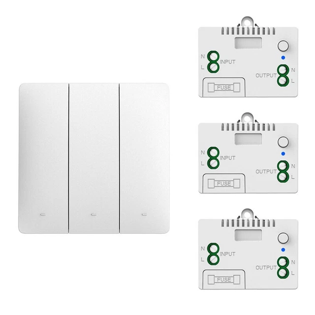 BG - Interruttore elettrico a tripla luce, senza viti, a 2 vie, 16AX