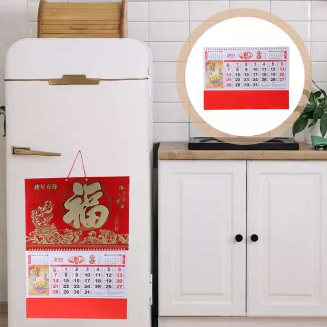 Calendrier de Style chinois Calendrier mural suspendu Calendrier mensuel