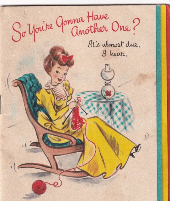 Vintage Hallmark Greeting Card Mini-Book -  Having Another Baby
