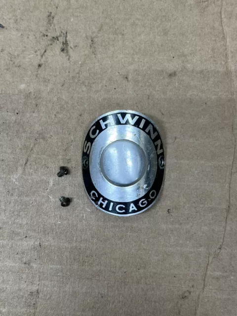 Vintage Schwinn Head Badge Round Varsity Continental Other 1960s w/Screws