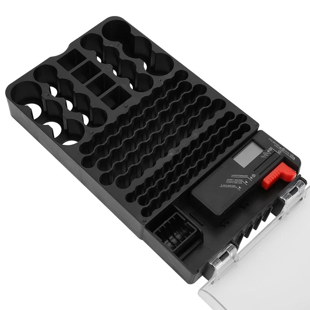 104 Grids Portable Battery Organizer, Battery Storage Box, Carrying Case Holder With Battery Tester, With Accurately Captures AA, AAA, C, D, And 9V Battery Readings - View #4