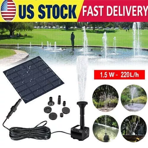 Solar Power Fountain Submersible Floating Water Pump Bird Bath Pond Garden Pool