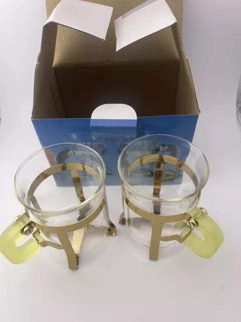 Set of 2 Bodum style espresso/coffee/mugs/glasses/cups New in box