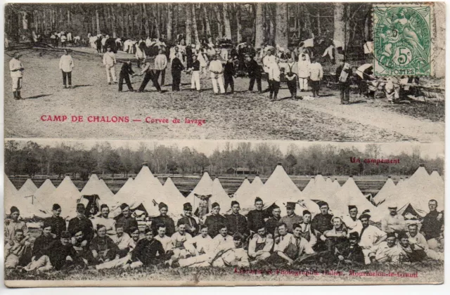 CHALONS SUR MARNE - Marne - CPA 51 - Vie Militaire Au camp - corvée de lavage