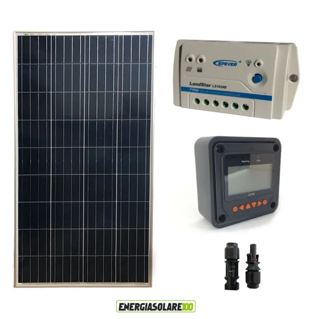 Kit solaranlage Photovoltaik Solarmodul 150W 12V Laderegler PWM 10A EPSolar disp