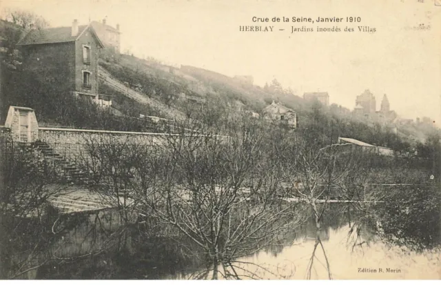 95 Herblay #As29887 Crue De La Seine 1910 Jardins Inondes Des Villas