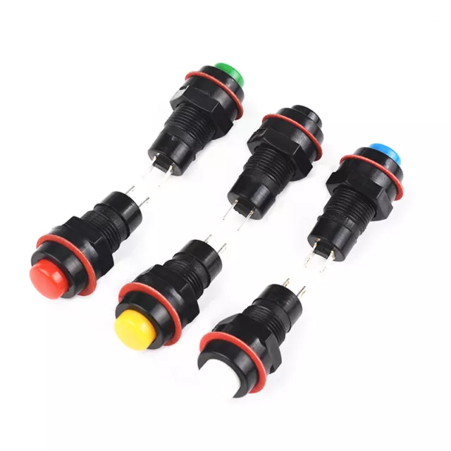 2A 125V Push Button ON-OFF Switch 10mm Round Latching SPST For Car Dash Boat 3