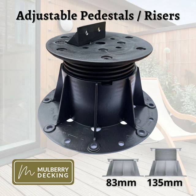 ADJUSTABLE DECKING PEDESTAL for Composite & Timber Joists (82135mm