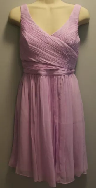 J. CREW SILK CHIFFON HEIDI DRESS NEW Sz P8  DUSTY LAVENDER $250 # 93102