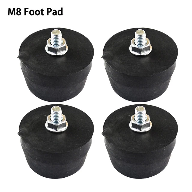 Set 4 pezzi imbottitura piedi M8 nero isolante vibrazioni 52×28 mm gomma M8