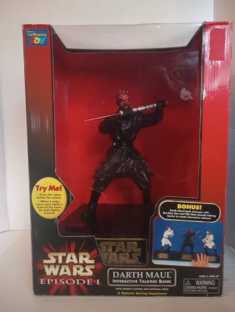 STAR WARS DARTH MAUL INTERACTIVE TALKING BANK EPISODE 1 ORIGINAL BOX Working